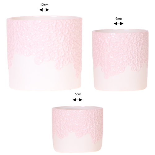 Kolibri Company | Combo Deal | Bloom Pink Decorative Pot Set – 6 cm + 9 cm + 12 cm
