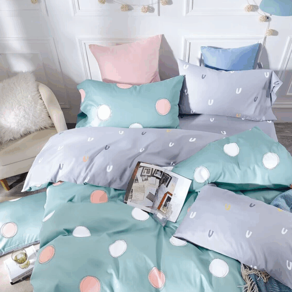 100% Cotton Pillowcase - Fresh Green Lines