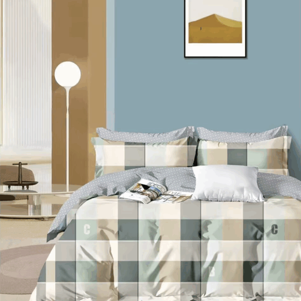 100% Cotton Pillowcase - Modern Green Stripe