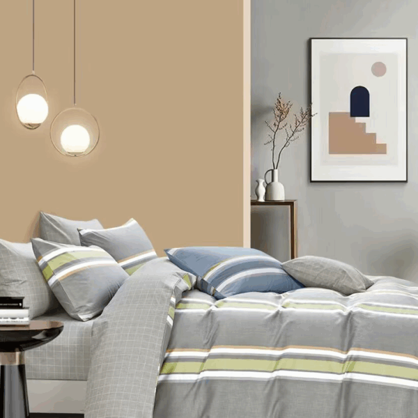 100% Cotton Pillowcase - Nordic Calm Stripe