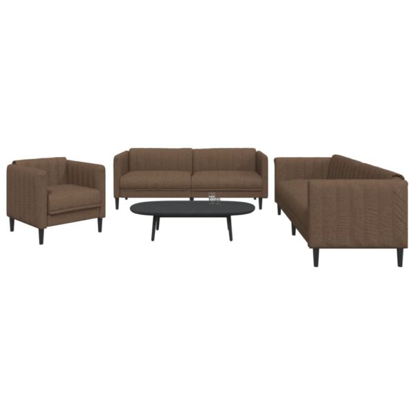 vidaXL 3-delige Loungeset stof bruin