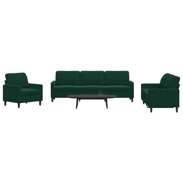 vidaXL 4-delige Loungeset met kussens fluweel donkergroen