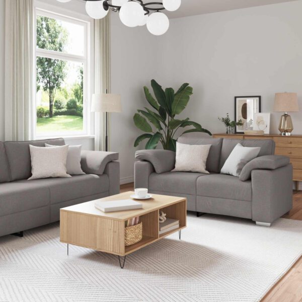 vidaXL Bank 3 pcs Taupe 219 x 80 x 82 cm Linnen-mix stof