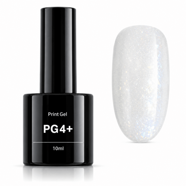 Print Gel PG4+ Parelwitte Glitter Printgel